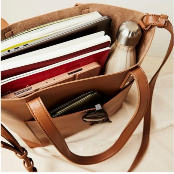 NWT Henny & Lev Donna Tote Bag - Cognac - Picture 3 of 9